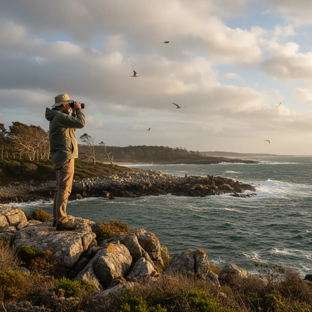Natuur spotten met verrekijker aan de Belgische kust